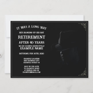 Personalized Retirement Party Invitation Dark Them