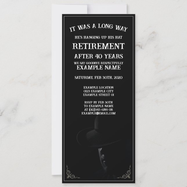 Personalized Retirement Party Invitation Dark Them (Front)