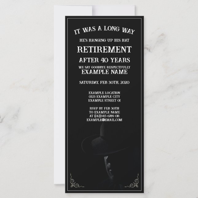 Personalized Retirement Party Invitation Dark Them (Front)