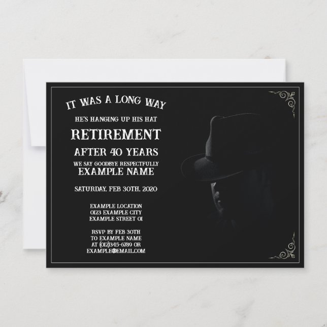 Personalized Retirement Party Invitation Dark Them (Front)