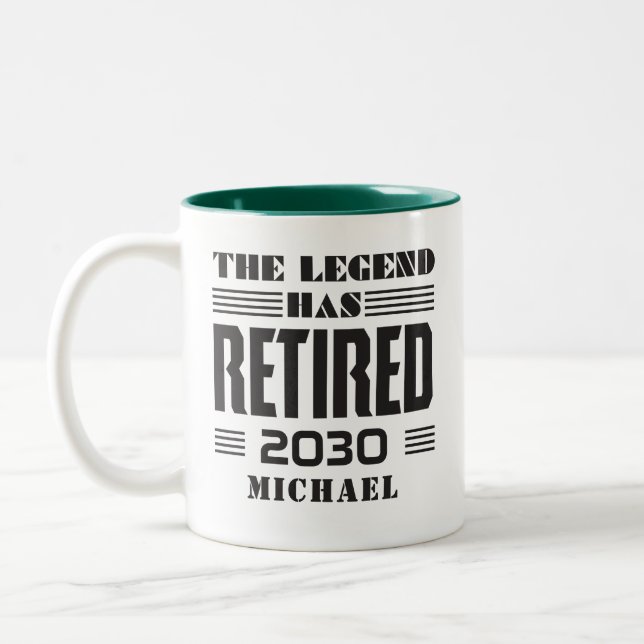 Personalized Retirement Police Chief Retired  Two-Tone Coffee Mug (Left)