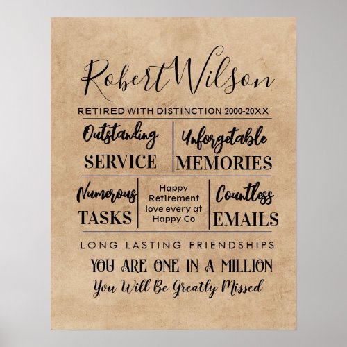 Personalized Retirement Poster Print 