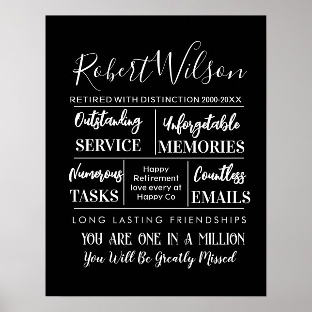 Personalized Retirement Poster Print  (Front)