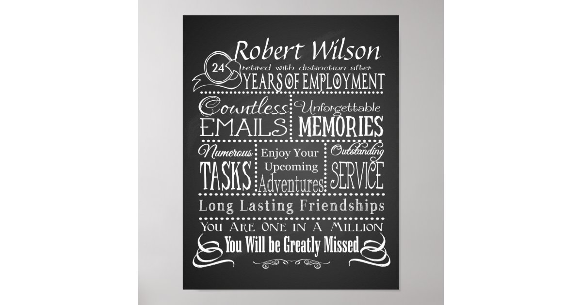 personalized retirement poster print zazzlecom