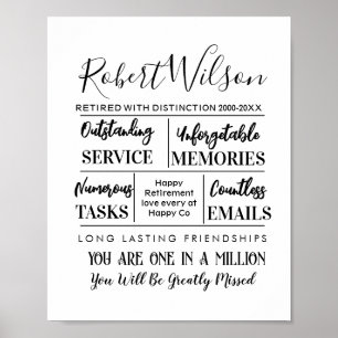 Personalized Retirement Poster Print 