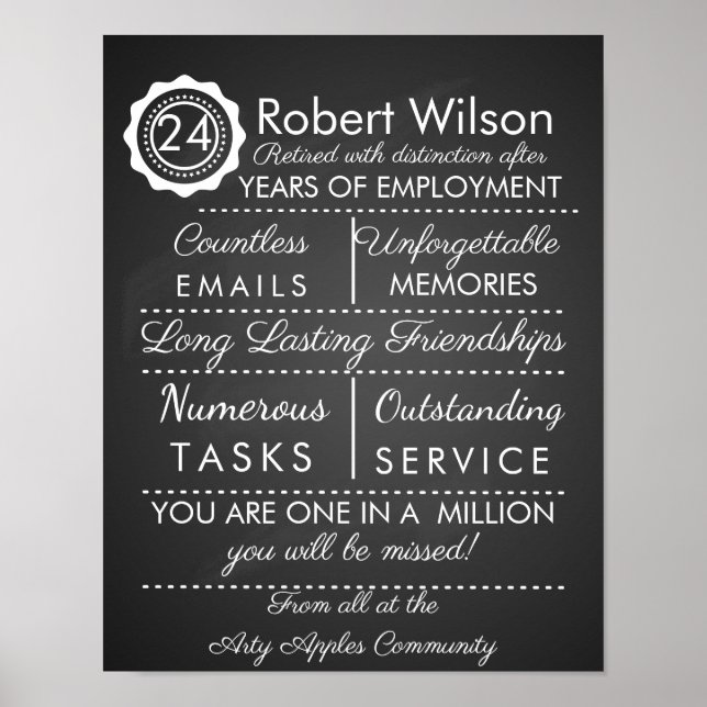 Personalized Retirement Poster Print | retire (Front)
