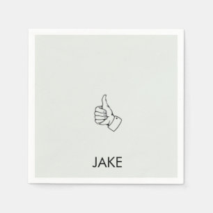 Personalized Retirement Sage Thumbs Up Cocktail II Napkins