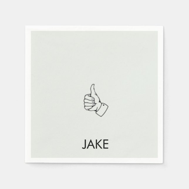 Personalized Retirement Sage Thumbs Up Cocktail II Napkins (Front)