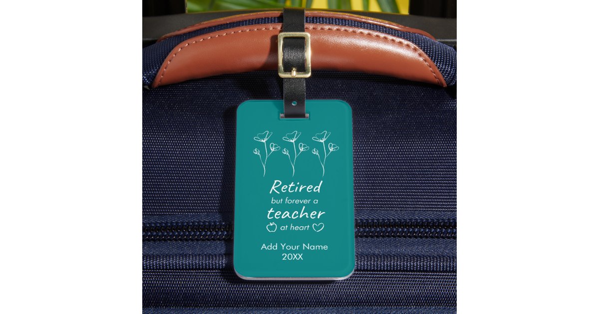 Stylish Name Personalized Teal Bag Tag