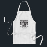 Personalized Retirement The Legend Has Retired Adult Apron<br><div class="desc">This cute parting gift is bound to make someone's day at their retirement party. Add the year of retirement and a name by clicking on  "Personalize" button above. 

Makes a great leaving gift for your best coworker or boss</div>