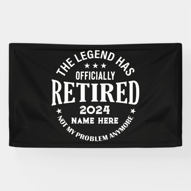 Personalized retirement The Legend has retired Banner (Horizontal)