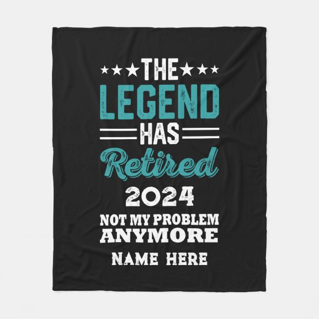 Personalized retirement The Legend has retired Fleece Blanket (Front)
