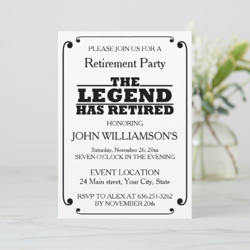 Personalized retirement The Legend has retired