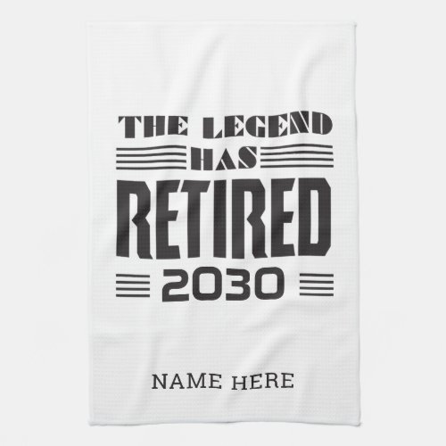 Personalized Retirement The Legend Has Retired Kitchen Towel