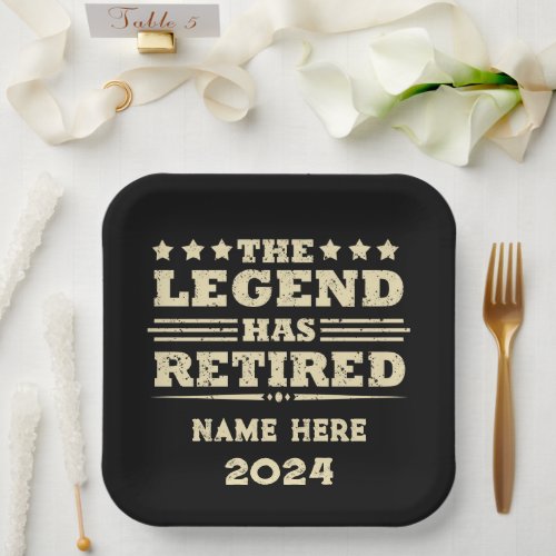 Personalized retirement The Legend has retired Paper Plates