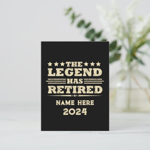 Personalized retirement The Legend has retired