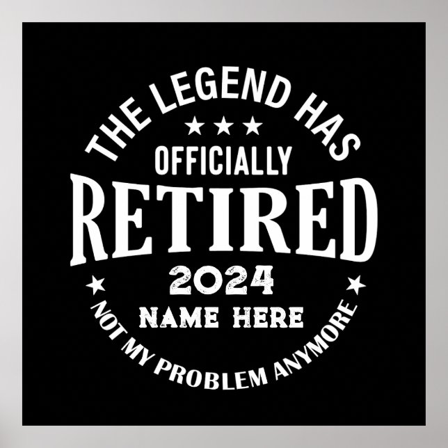 Personalized retirement The Legend has retired Poster (Front)