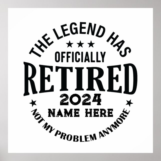 Personalized retirement The Legend has retired Poster (Front)