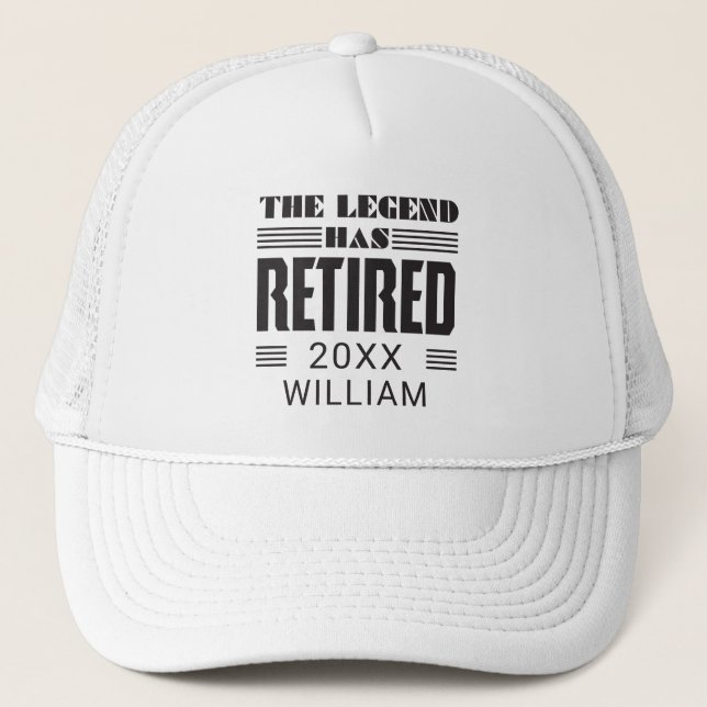 Personalized Retirement The Legend Has Retired Trucker Hat (Front)