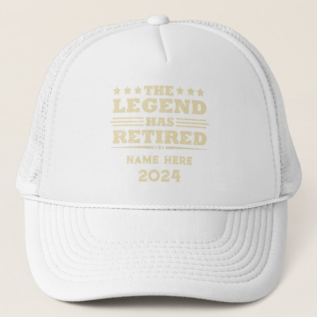 Personalized retirement The Legend has retired Trucker Hat (Front)