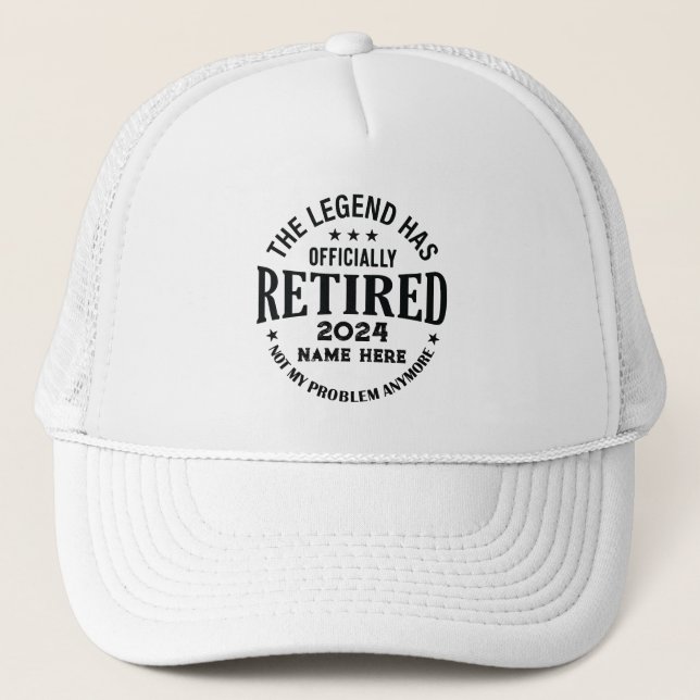 Personalized retirement The Legend has retired Trucker Hat (Front)