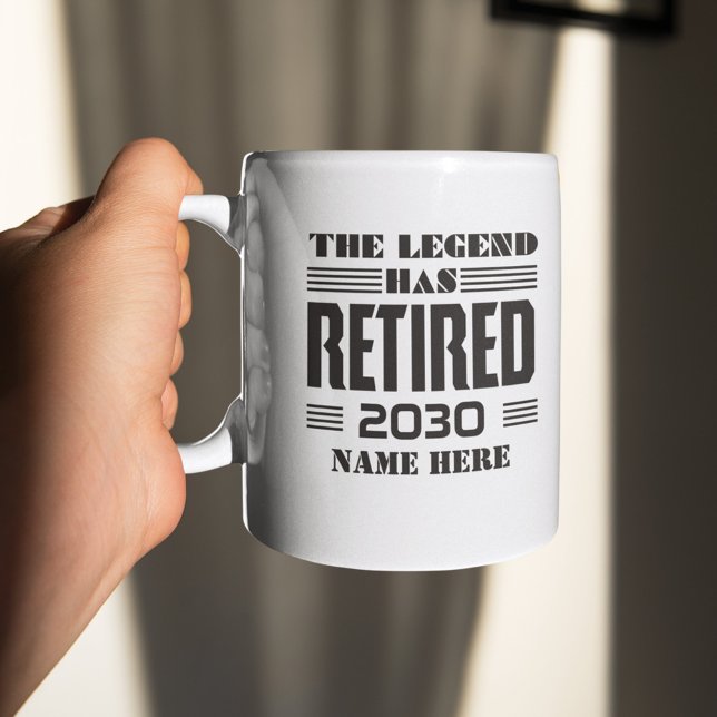 Personalized Retirement The Legend Has Retired Two-Tone Coffee Mug (Creator Uploaded)