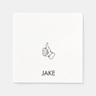 Personalized Retirement Thumbs Up Cocktail Napkins
