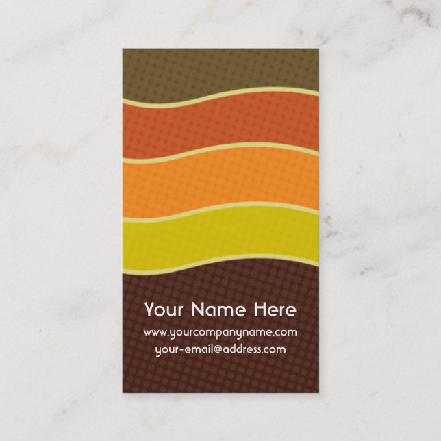 Personalized Retro 70s Business Cards (Front)