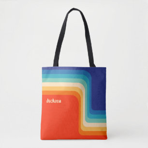 Personalized Retro 70s Ombre Tote Bag