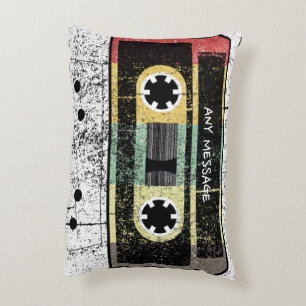 Personalized Retro 80s Cassette Mix Tape  Accent Pillow