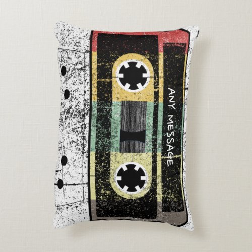 Personalized Retro 80s Cassette Mix Tape  Accent Pillow