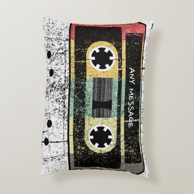Personalized Retro 80s Cassette Mix Tape  Accent Pillow (Back(Vertical))