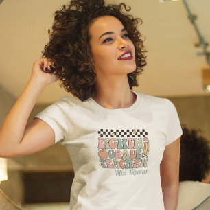 Personalized Retro 8th Grade Teacher T-Shirt