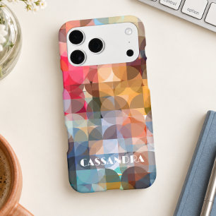 Personalized Retro Abstract Geometric Colorful Art Iphone 18 Pro Max Case