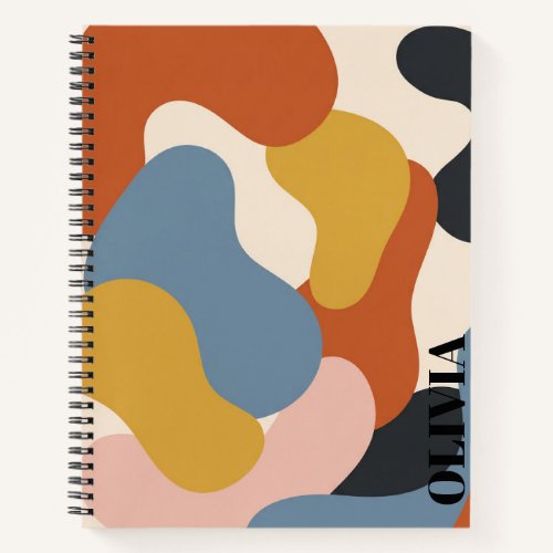Personalized Retro Abstract Shapes Notebook