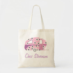 Personalized Retro Art Caravan Owner's Budget Tote Bag