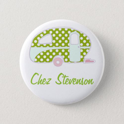 Personalized Retro Art Caravan Owners Buttons