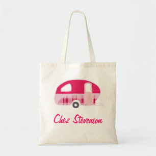 Personalized Retro Art Caravan Owners Canvas Bags