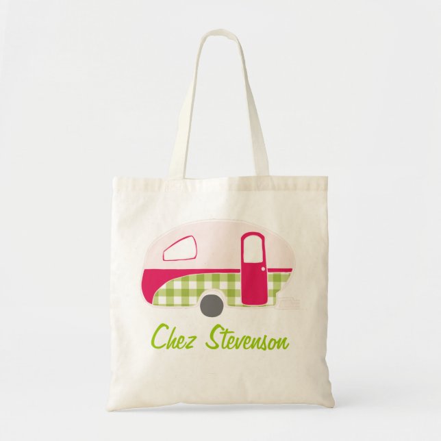 Personalized Retro Art Caravan Owners Canvas Bags (Front)
