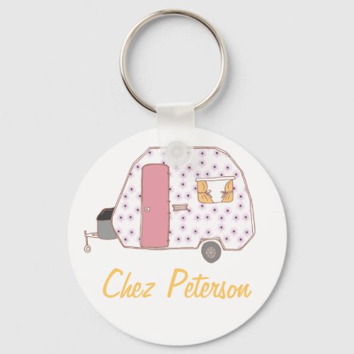 Personalized Retro Art Caravan Owners Keychains