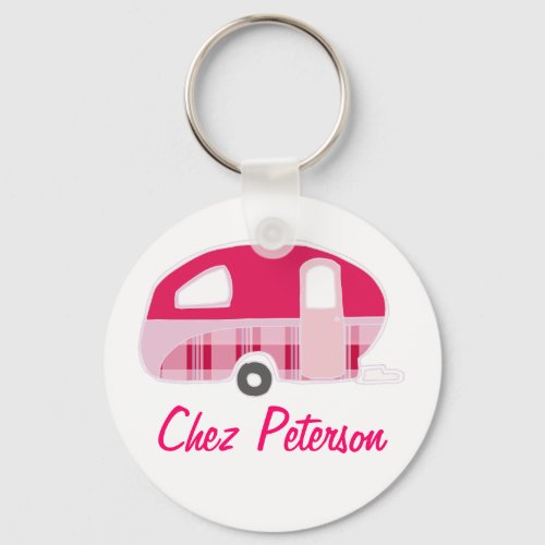 Personalized Retro Art Caravan Owners Keychains