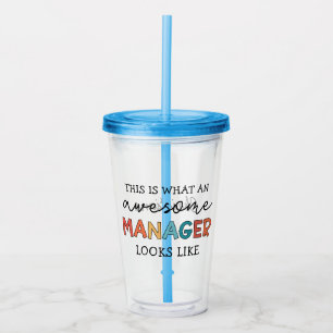 Personalized Retro Awesome Manager Funny Acrylic Tumbler
