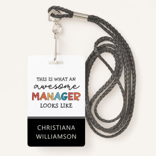 Personalized Retro Awesome Manager Funny Badge