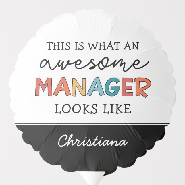 Personalized Retro Awesome Manager Funny Balloon (Front)