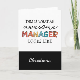 Personalized Retro Awesome Manager Funny Card