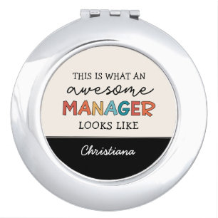 Personalized Retro Awesome Manager Funny Compact Mirror