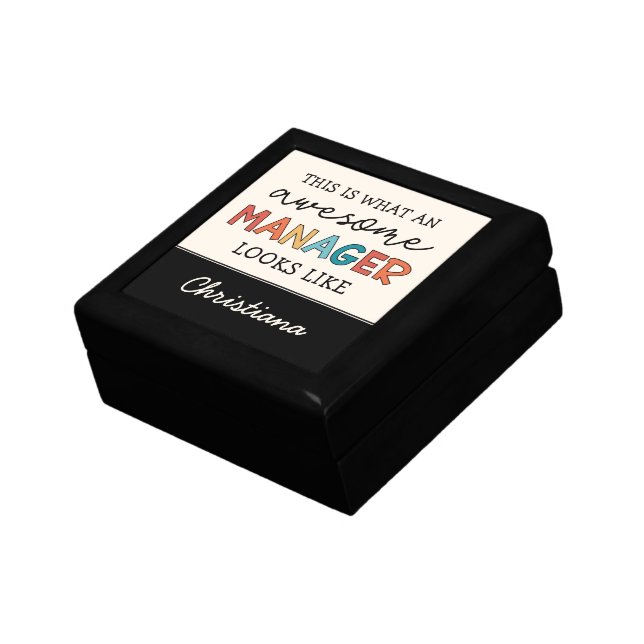 Personalized Retro Awesome Manager Funny Gift Box (Side)