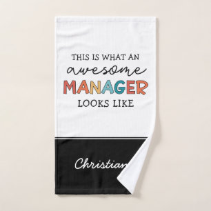 Personalized Retro Awesome Manager Funny Hand Towel