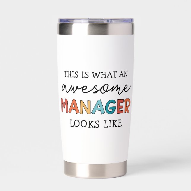 Personalized Retro Awesome Manager Funny Insulated Tumbler (Front)