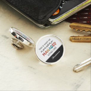 Personalized Retro Awesome Manager Funny Lapel Pin